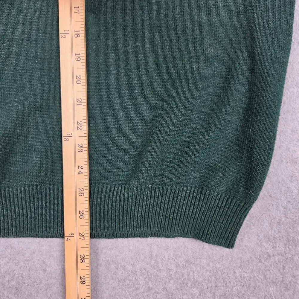 IZOD Mens Large Forest Green V-Neck Sweater